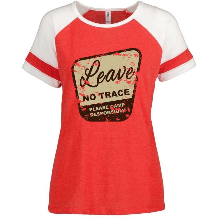 Trail Head, Leave No Trace Hiking Camping Distressed Enza Ladies Jersey Colorblock Tee