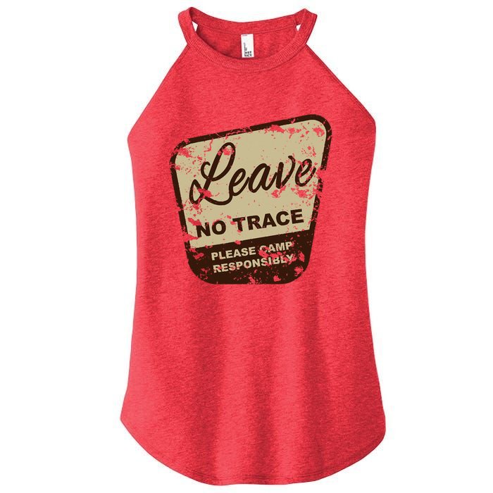 Trail Head, Leave No Trace Hiking Camping Distressed Women's Perfect Tri Rocker Tank