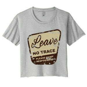 Trail Head, Leave No Trace Hiking Camping Distressed Women's Crop Top Tee