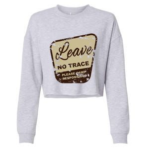 Trail Head, Leave No Trace Hiking Camping Distressed Cropped Pullover Crew