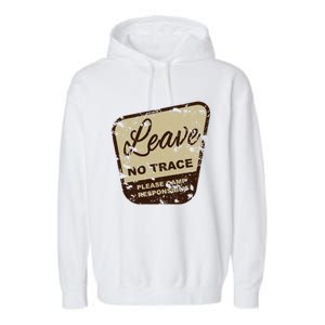 Trail Head, Leave No Trace Hiking Camping Distressed Garment-Dyed Fleece Hoodie