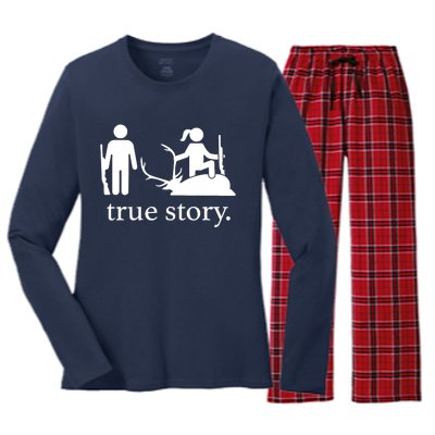 Truestory Hunting Lover Hunter Women's Long Sleeve Flannel Pajama Set 