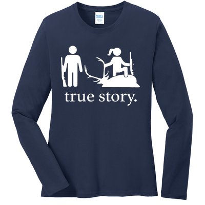 Truestory Hunting Lover Hunter Ladies Long Sleeve Shirt