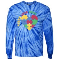 Teach Hope Love Inspire Puzzle Symbol Autism Awareness Gift Tie-Dye Long Sleeve Shirt