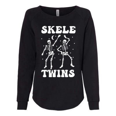 Twins Halloween Matching Skeletwins Funny Dancing Skeletons Womens California Wash Sweatshirt