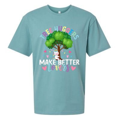 Tree Huggers Make Better Lovers Environmentalist Sueded Cloud Jersey T-Shirt