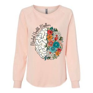 Tal Health Matters Floral Human Brain Inspirational Womens California Wash Sweatshirt