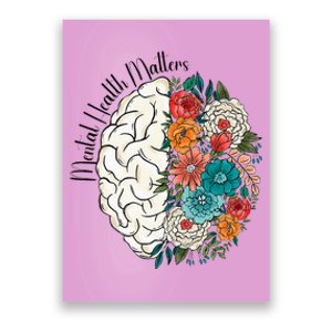 Tal Health Matters Floral Human Brain Inspirational Poster