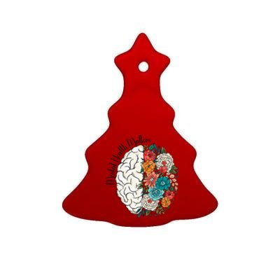 Tal Health Matters Floral Human Brain Inspirational Ceramic Tree Ornament