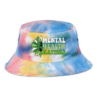 Tal Health Matters Green Ribbon Sunflower Tal Health Great Gift Tie Dye Newport Bucket Hat