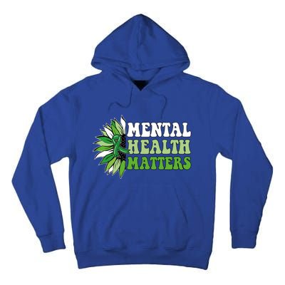 Tal Health Matters Green Ribbon Sunflower Tal Health Great Gift Tall Hoodie