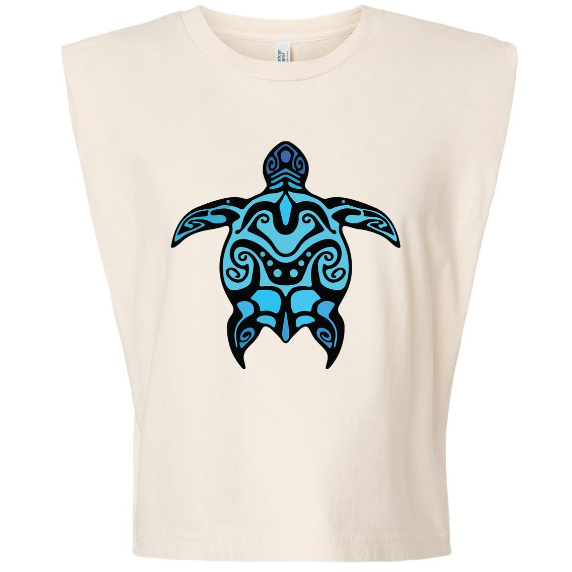 Tribal Hawaiian Maori Sun Sea Turtle 2Sided Garment-Dyed Women's Muscle Tee