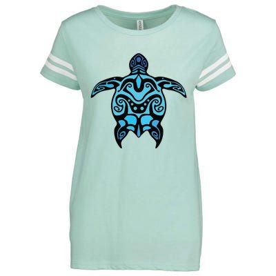 Tribal Hawaiian Maori Sun Sea Turtle 2Sided Enza Ladies Jersey Football T-Shirt