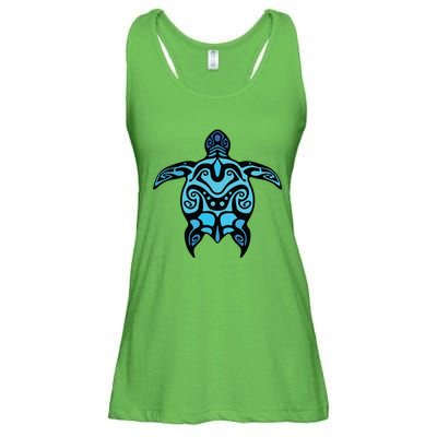 Tribal Hawaiian Maori Sun Sea Turtle 2Sided Ladies Essential Flowy Tank