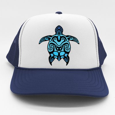 Tribal Hawaiian Maori Sun Sea Turtle 2Sided Trucker Hat