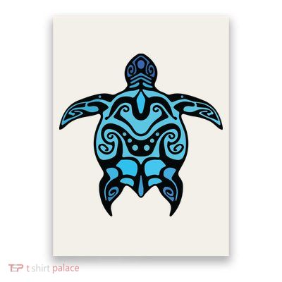 Tribal Hawaiian Maori Sun Sea Turtle 2Sided Poster