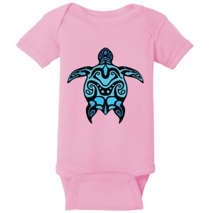 Tribal Hawaiian Maori Sun Sea Turtle 2Sided Baby Bodysuit