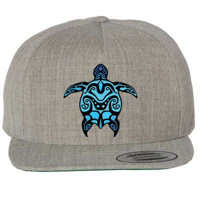 Tribal Hawaiian Maori Sun Sea Turtle 2Sided Wool Snapback Cap