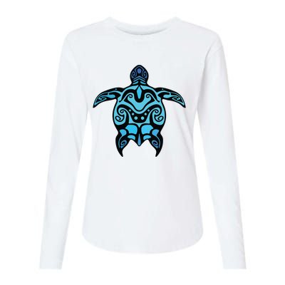 Tribal Hawaiian Maori Sun Sea Turtle 2Sided Womens Cotton Relaxed Long Sleeve T-Shirt