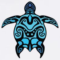 Tribal Hawaiian Maori Sun Sea Turtle 2Sided T-Shirt