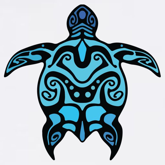 Tribal Hawaiian Maori Sun Sea Turtle 2Sided T-Shirt