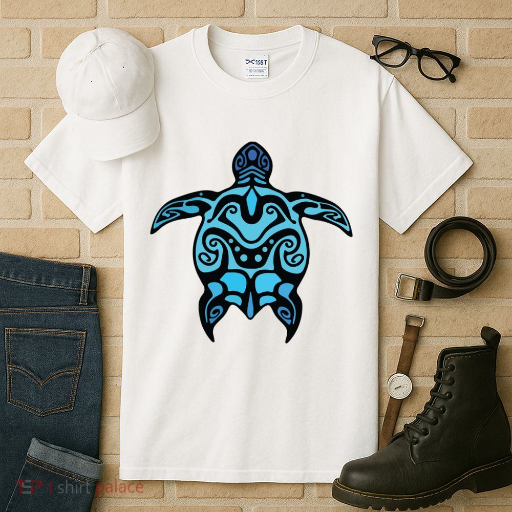 Tribal Hawaiian Maori Sun Sea Turtle 2Sided Tall T-Shirt