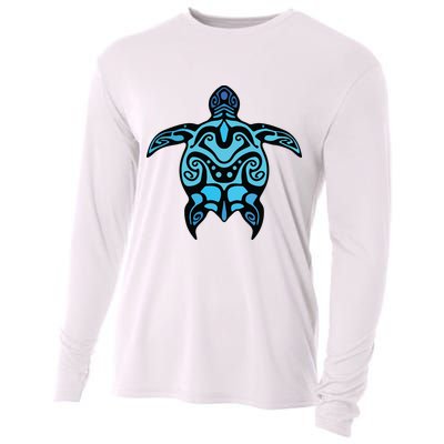 Tribal Hawaiian Maori Sun Sea Turtle 2Sided Cooling Performance Long Sleeve Crew