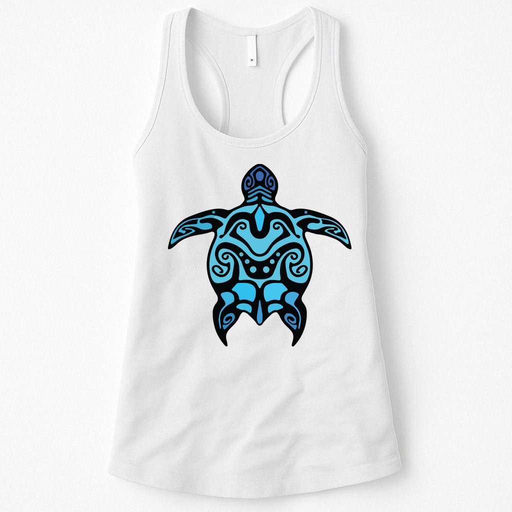 Tribal Hawaiian Maori Sun Sea Turtle 2Sided Womens Tank Top