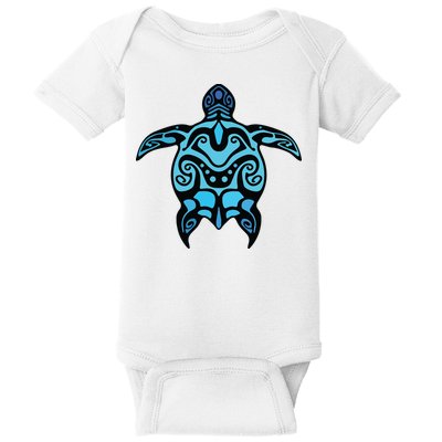 Tribal Hawaiian Maori Sun Sea Turtle 2Sided Baby Bodysuit