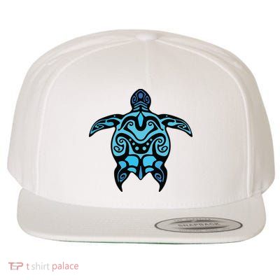 Tribal Hawaiian Maori Sun Sea Turtle 2Sided Wool Snapback Cap