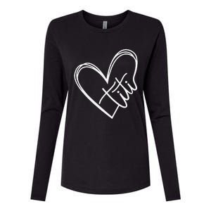 Titi Heart Minimalist Auntie Best Aunt Ever Gift Womens Cotton Relaxed Long Sleeve T-Shirt