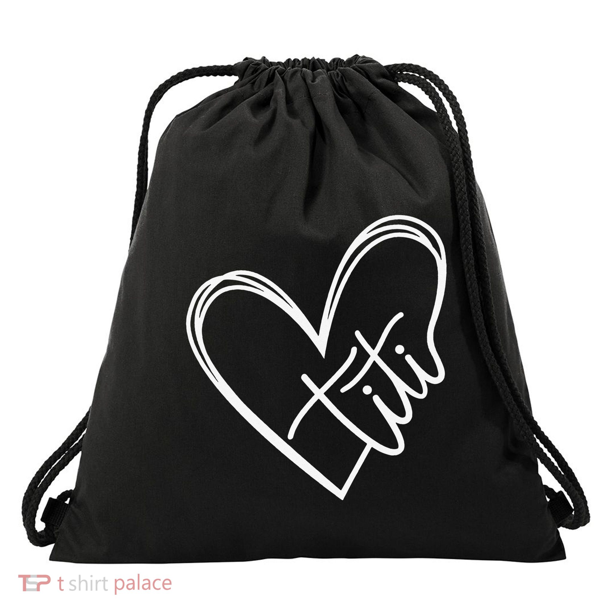 Titi Heart Minimalist Auntie Best Aunt Ever Gift Drawstring Bag