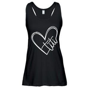 Titi Heart Minimalist Auntie Best Aunt Ever Gift Ladies Essential Flowy Tank