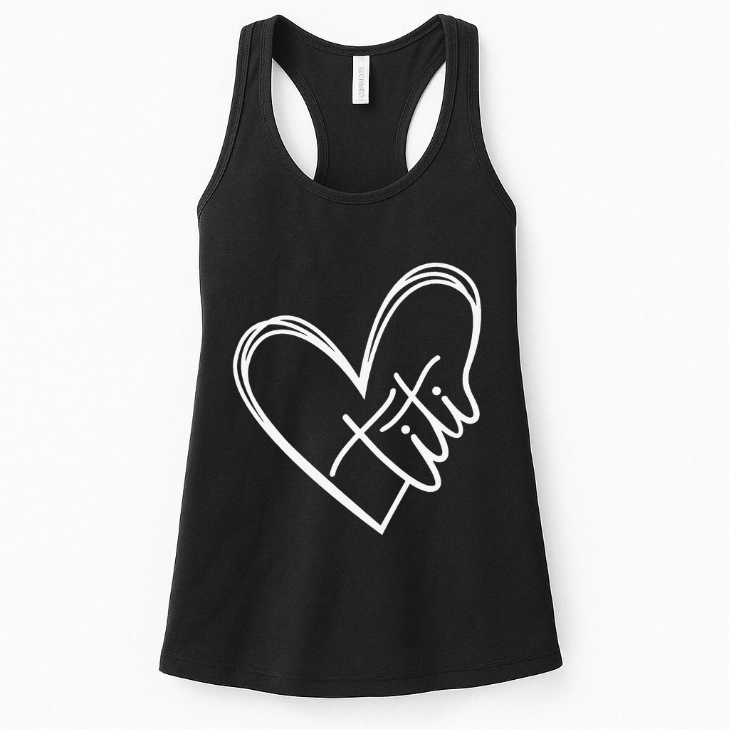 Titi Heart Minimalist Auntie Best Aunt Ever Gift Womens Tank Top