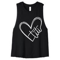 Titi Heart Minimalist Auntie Best Aunt Ever Gift Women's Racerback Cropped Tank