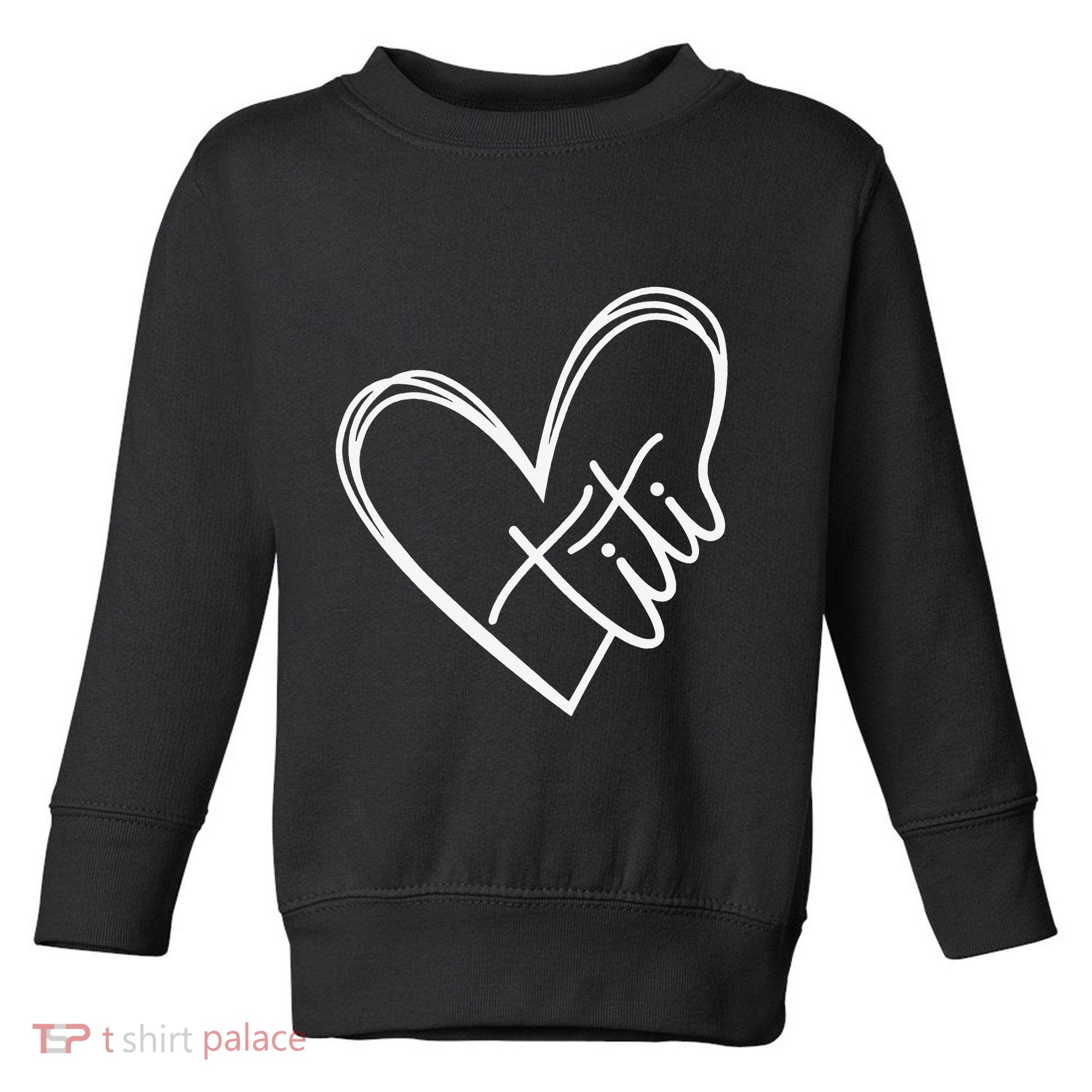 Titi Heart Minimalist Auntie Best Aunt Ever Gift Toddler Sweatshirt
