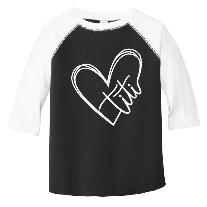 Titi Heart Minimalist Auntie Best Aunt Ever Gift Toddler Fine Jersey T-Shirt