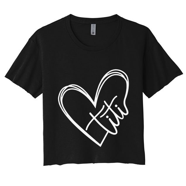 Titi Heart Minimalist Auntie Best Aunt Ever Gift Crop Top