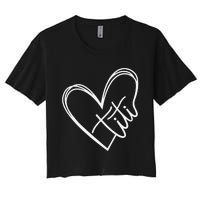 Titi Heart Minimalist Auntie Best Aunt Ever Gift Women's Crop Top Tee