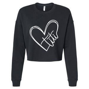 Titi Heart Minimalist Auntie Best Aunt Ever Gift Cropped Pullover Crew