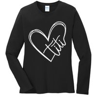 Titi Heart Minimalist Auntie Best Aunt Ever Gift Ladies Long Sleeve Shirt