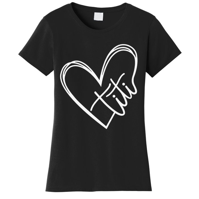 Titi Heart Minimalist Auntie Best Aunt Ever Gift Women's T-Shirt