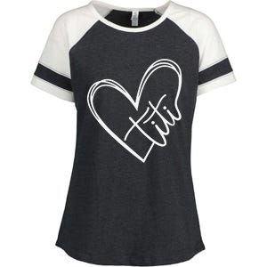 Titi Heart Minimalist Auntie Best Aunt Ever Gift Enza Ladies Jersey Colorblock Tee