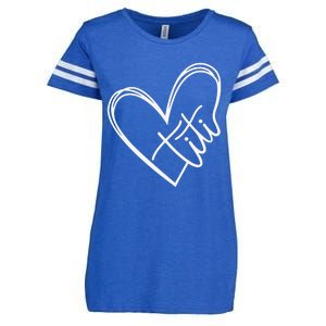 Titi Heart Minimalist Auntie Best Aunt Ever Gift Enza Ladies Jersey Football T-Shirt