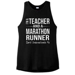 Teacher Half Marathon Funny Running Gift High School Runner Ladies PosiCharge Tri-Blend Wicking Tank