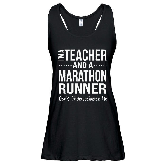 Teacher Half Marathon Funny Running Gift High School Runner Ladies Essential Flowy Tank