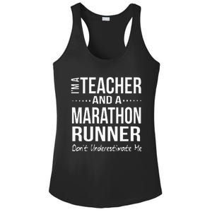 Teacher Half Marathon Funny Running Gift High School Runner Ladies PosiCharge Competitor Racerback Tank