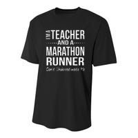 Teacher Half Marathon Funny Running Gift High School Runner Youth Performance Sprint T-Shirt