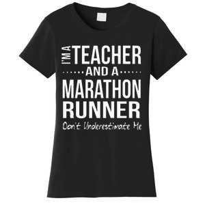 Teacher Half Marathon Funny Running Gift High School Runner Women's T-Shirt