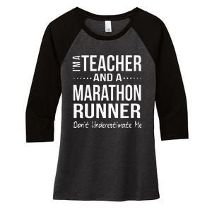 Teacher Half Marathon Funny Running Gift High School Runner Women's Tri-Blend 3/4-Sleeve Raglan Shirt